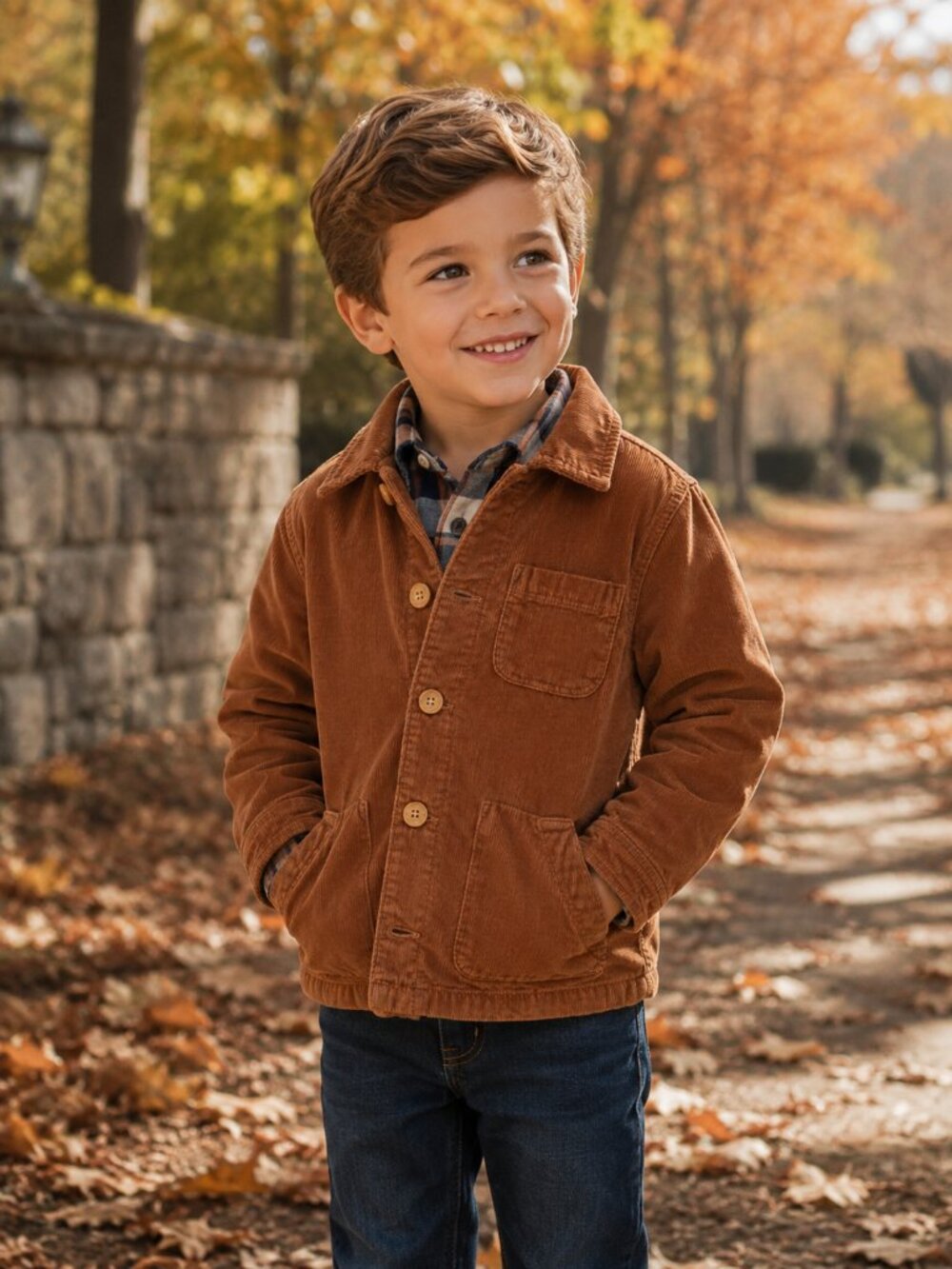 NWT OshKosh B'gosh Toddler Boy Corduroy Jacket Tan Button Front Coat Size